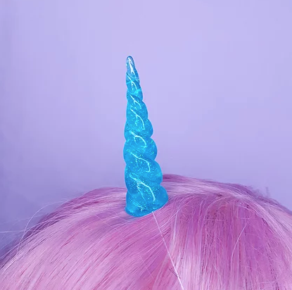 Ice blue unicorn horn